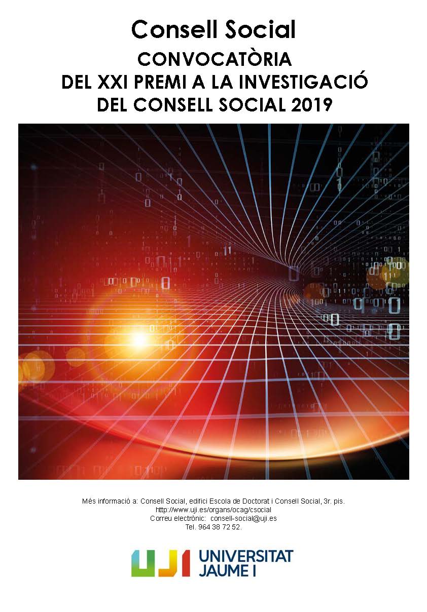 XXI PREMIO A LA INVESTIGACIÓN DEL CONSEJO SOCIAL 2019 premis-consell-social XXIPremialainvestigacidelConsellSocial_web_Pgina_1